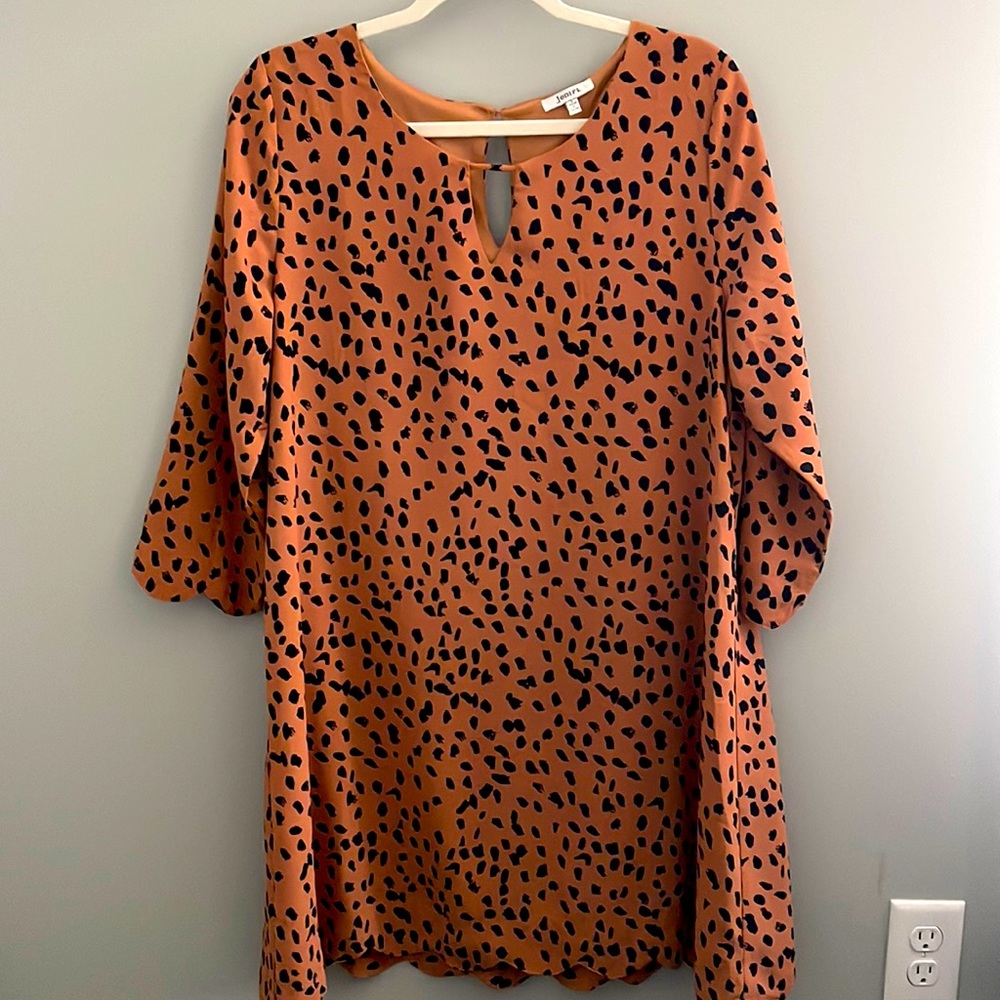 Jodifil 3/4 sleeve leopard print dress- size large